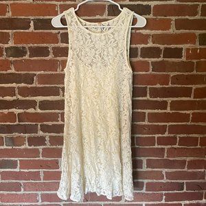 Free People Miles of Lace Dress in Ivory, size Small